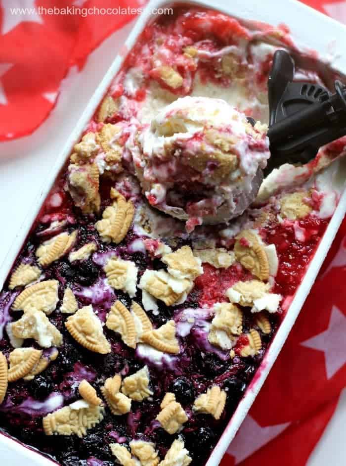 3 Berry Cheesecake Ice Cream {No Churn}