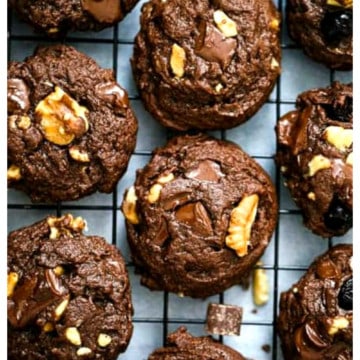 Brownie Walnut Chocolate Chunk Cookies - Vegan & GF Options too!