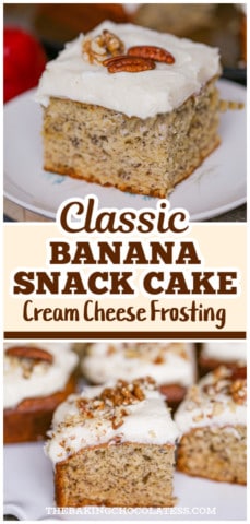 Banana Snack Cake with Cream Cheese Frosting