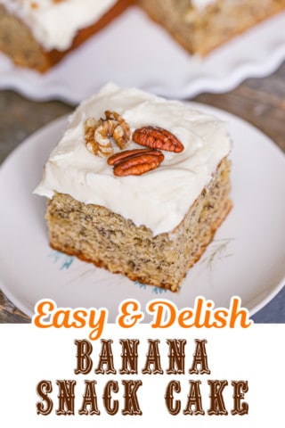 Banana Snack Cake with Cream Cheese Frosting