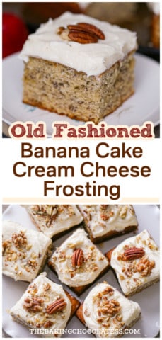 Banana Snack Cake with Cream Cheese Frosting