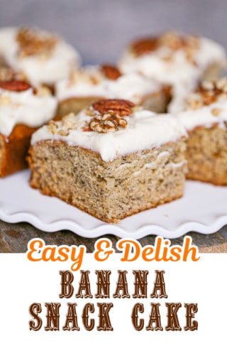 Banana Snack Cake with Cream Cheese Frosting