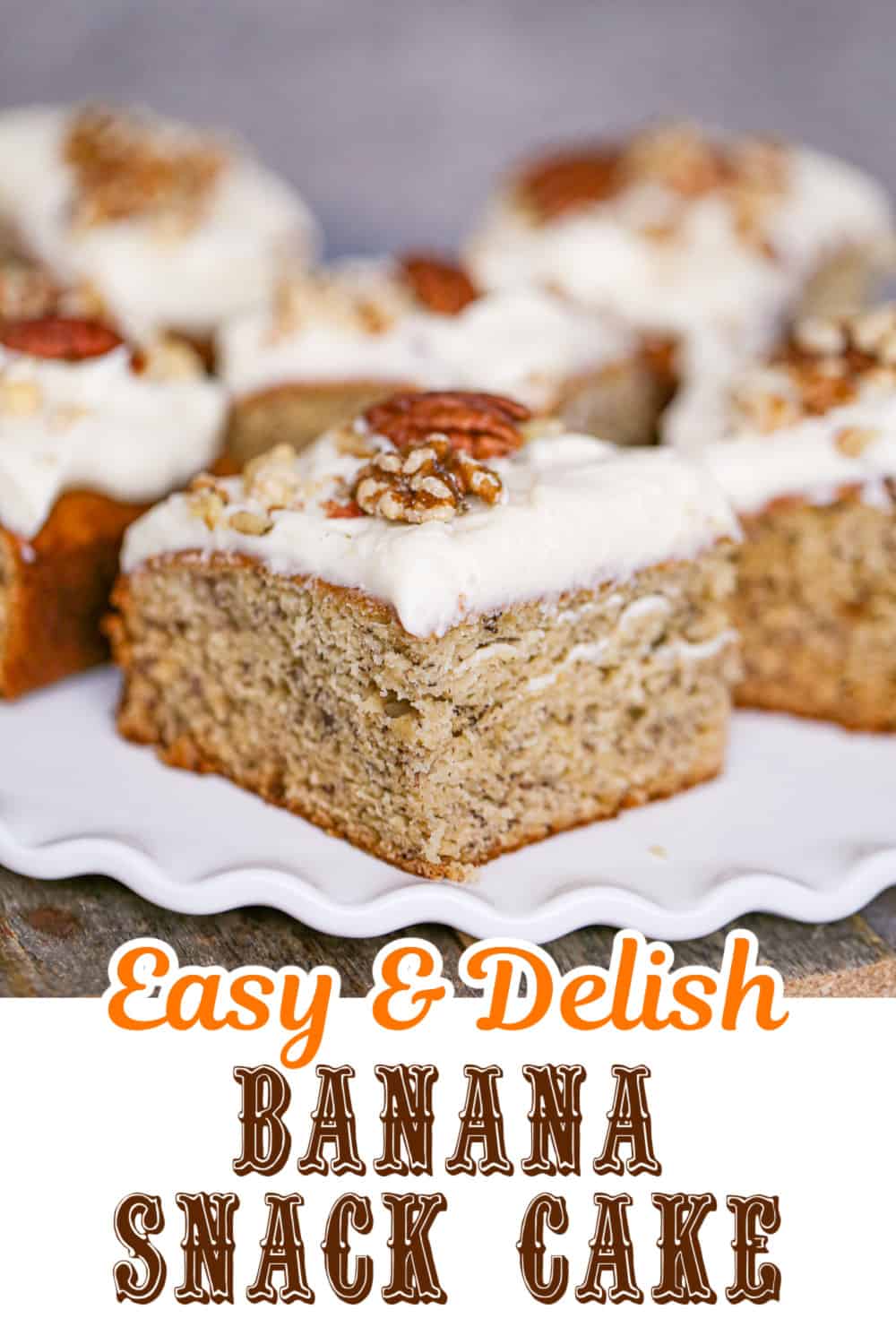 Banana Snack Cake with Cream Cheese Frosting