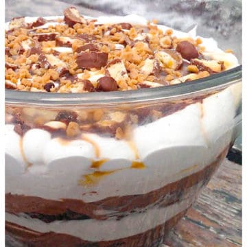 Chocolate Caramel Cheesecake Brownie Trifle
