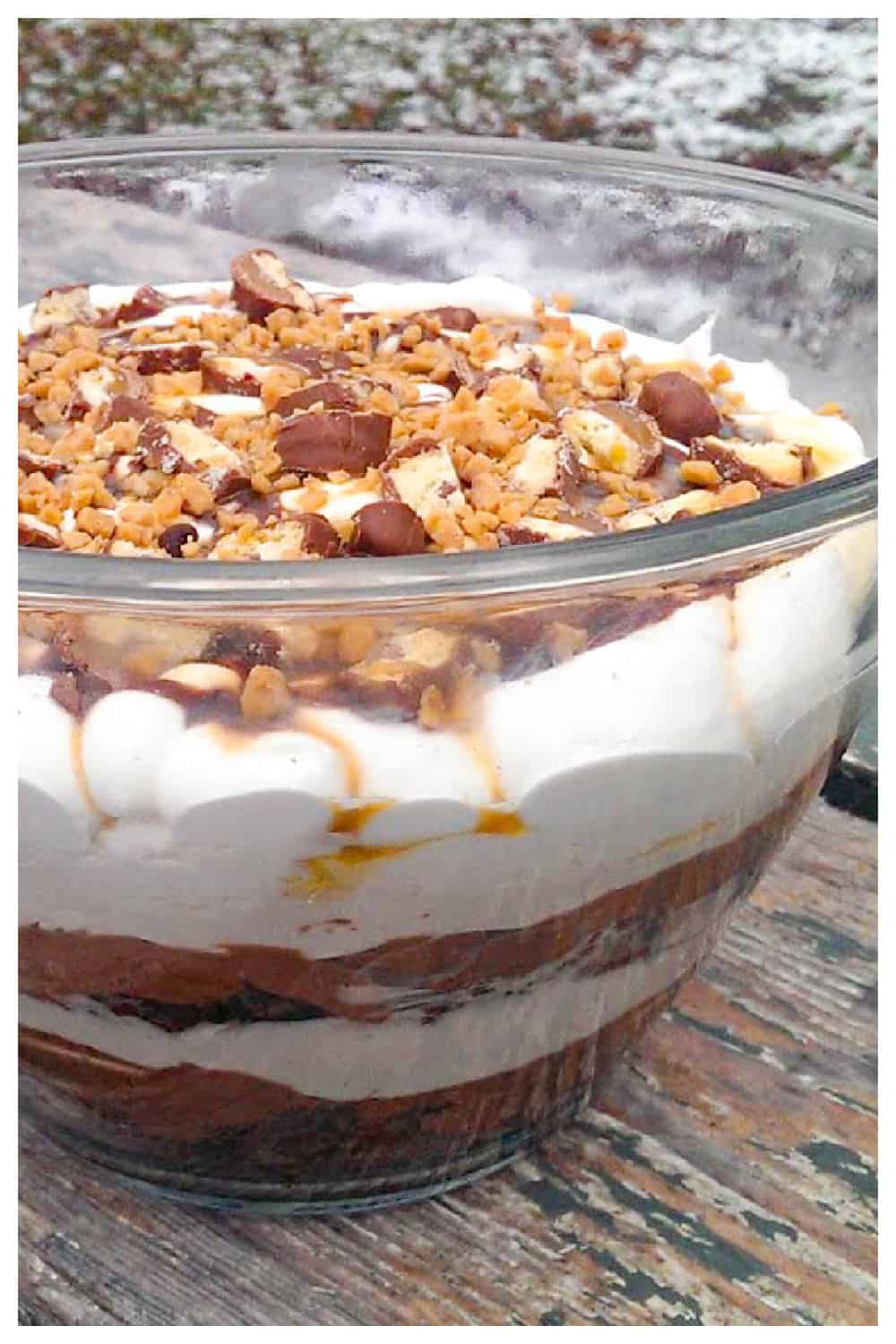 Chocolate Caramel Cheesecake Brownie Trifle