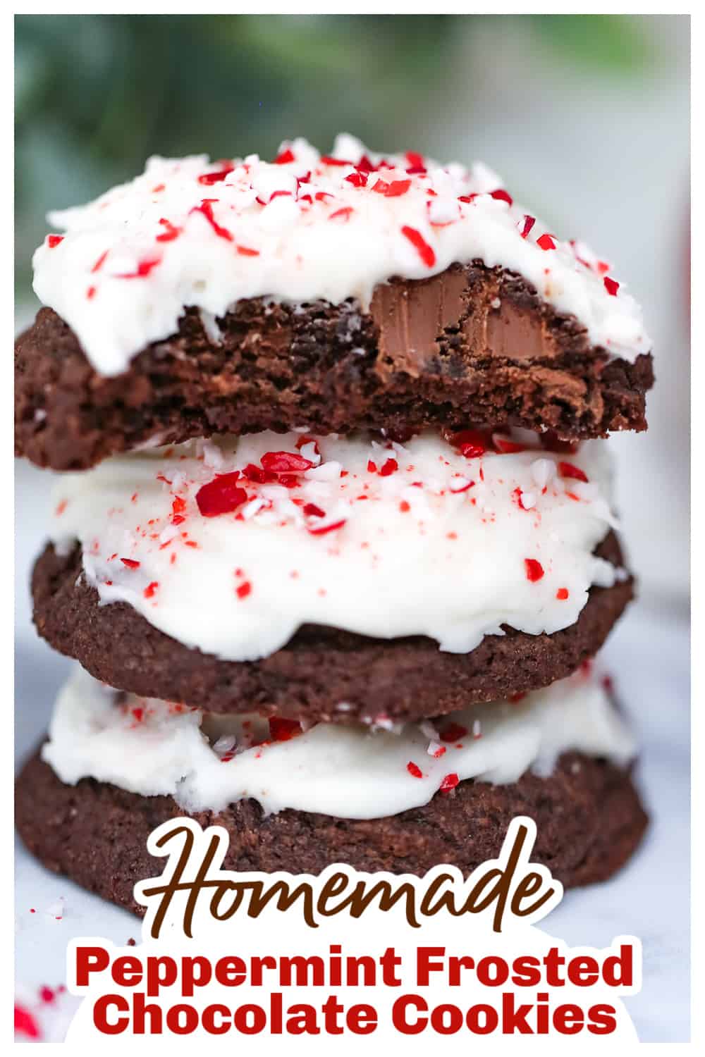 Peppermint Frosted Chocolate Cookies - Christmas dessert recipes
