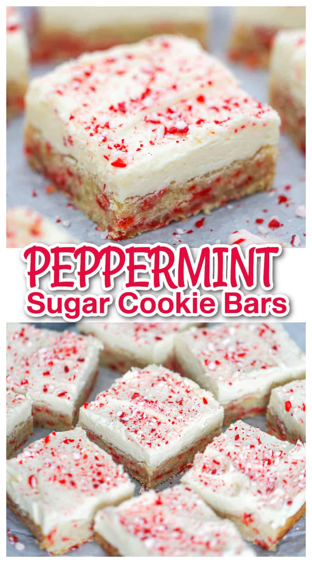 Peppermint Sugar Cookie Bars - Christmas dessert recipes