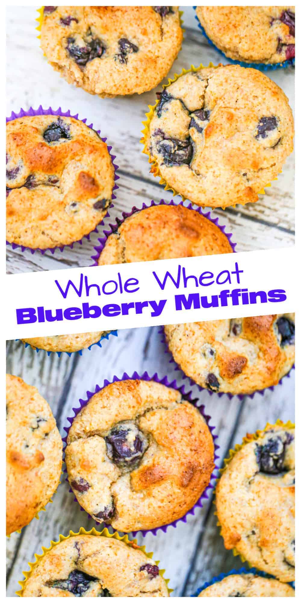 Healthy Whole Wheat Blueberry Muffins - Sugar Free & Vegan Options