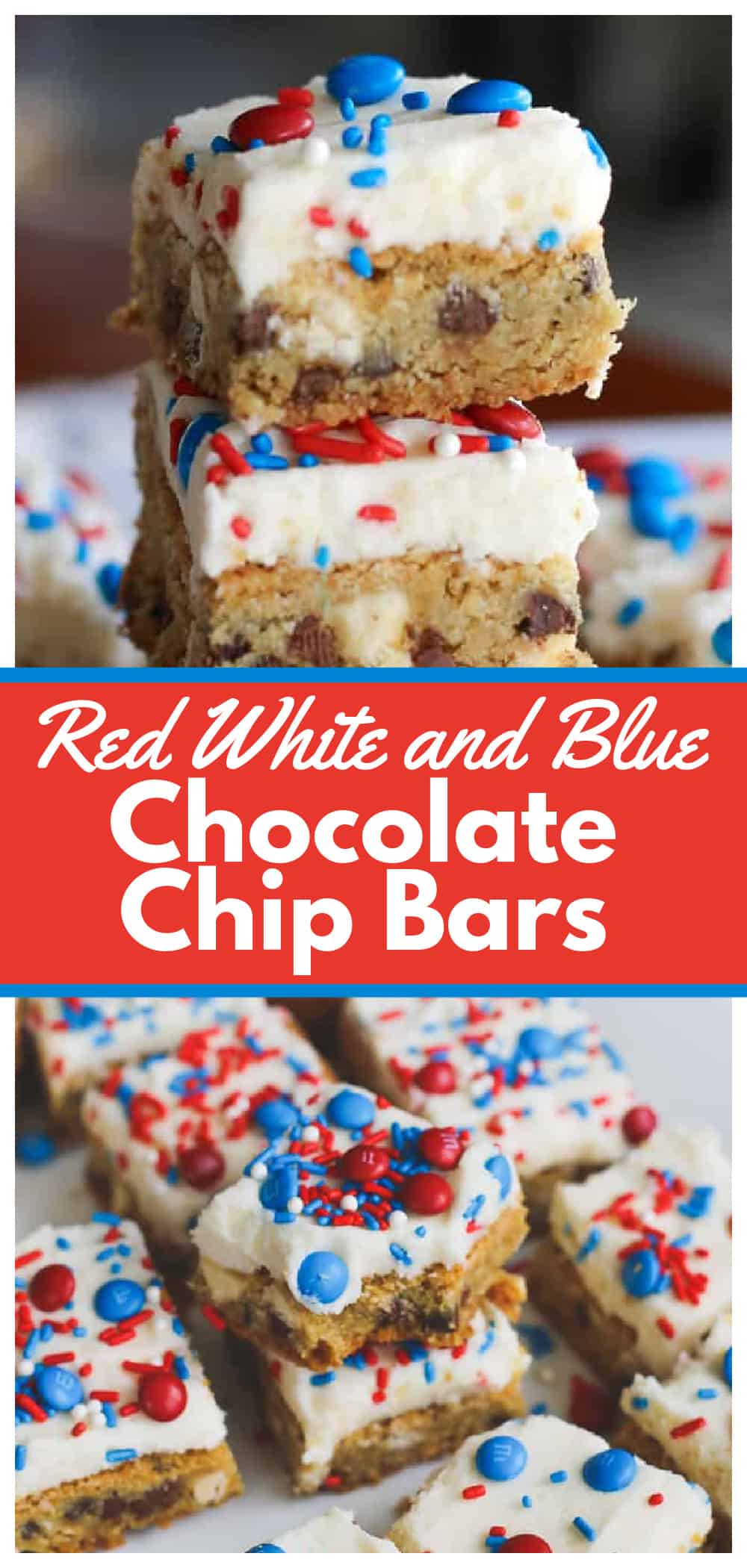 Red White and Blue Chocolate Chip Bars