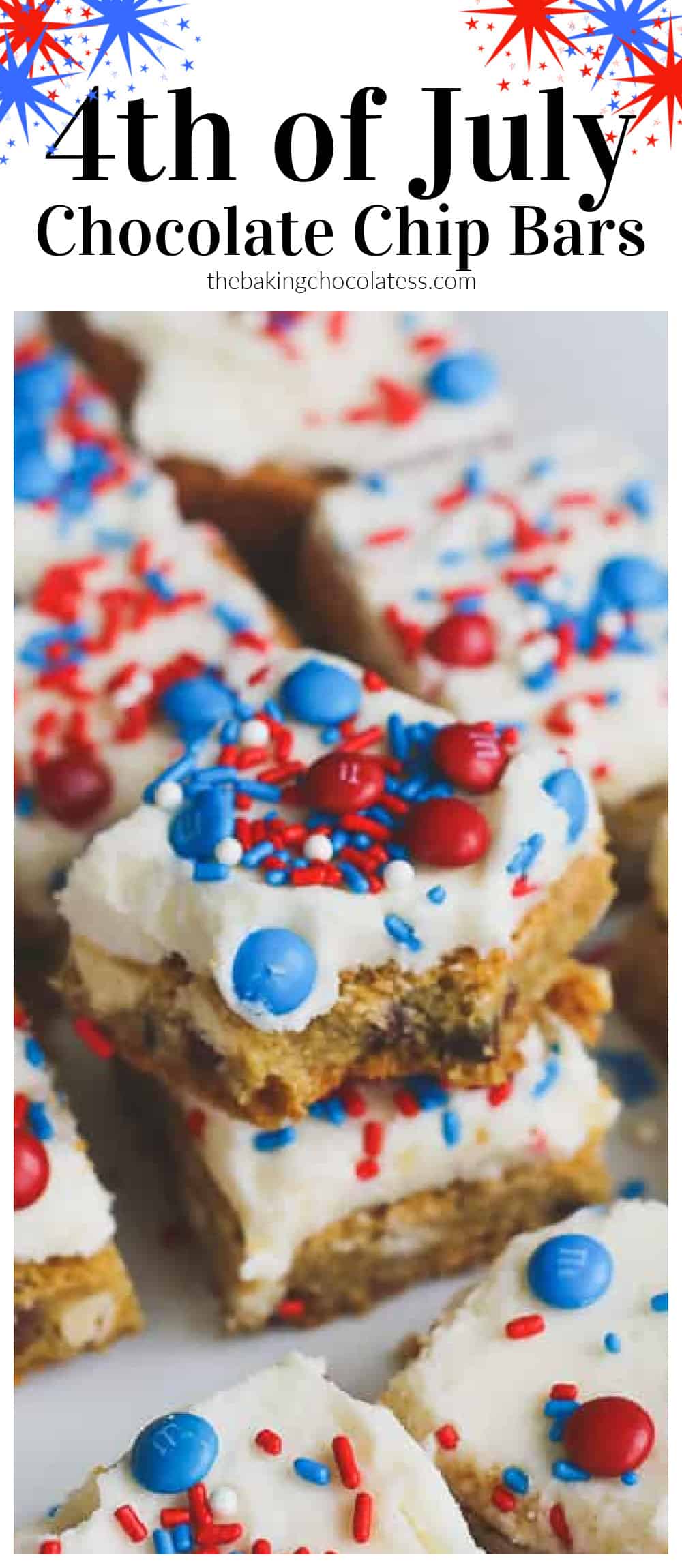 Red White and Blue Chocolate Chip Bars