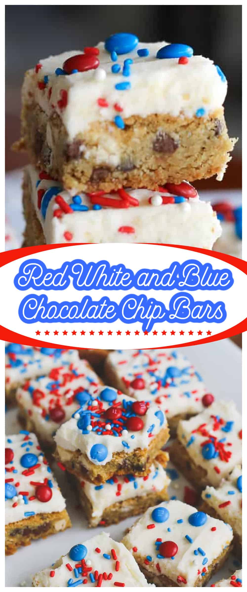 Red White and Blue Chocolate Chip Bars