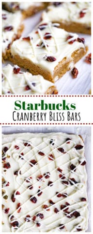 Starbucks Cranberry Bliss Bars collage