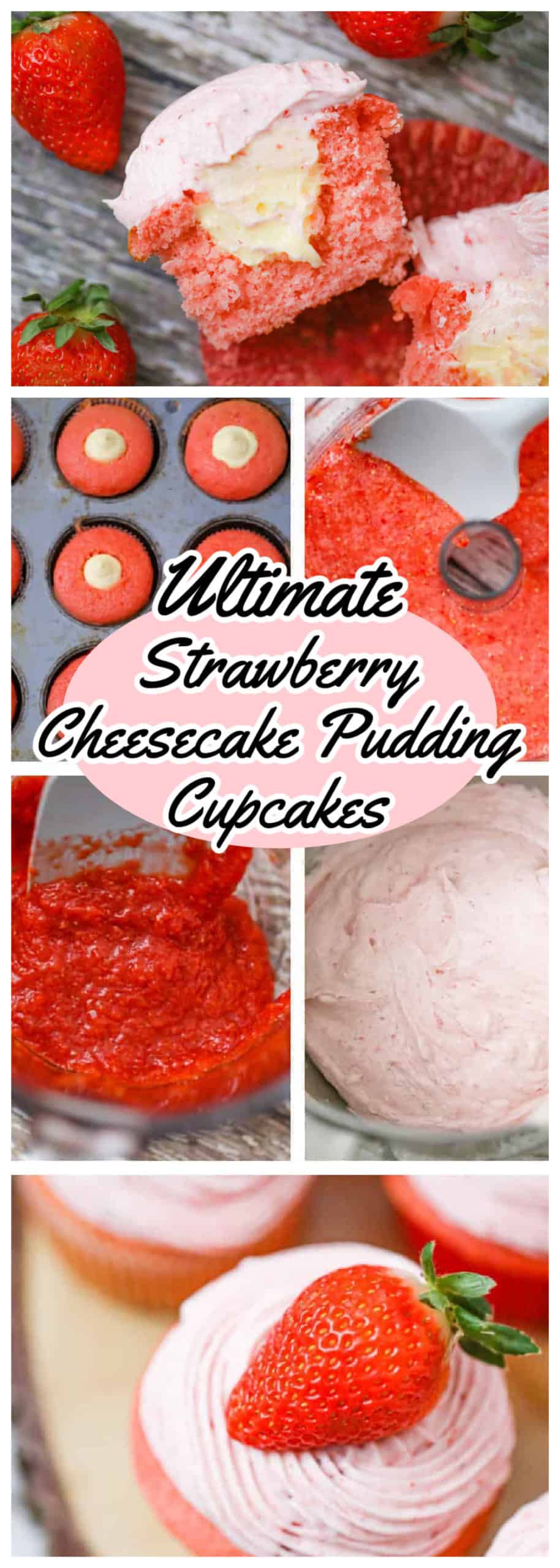 strawberry cheesecake cupcakes with cake mix
