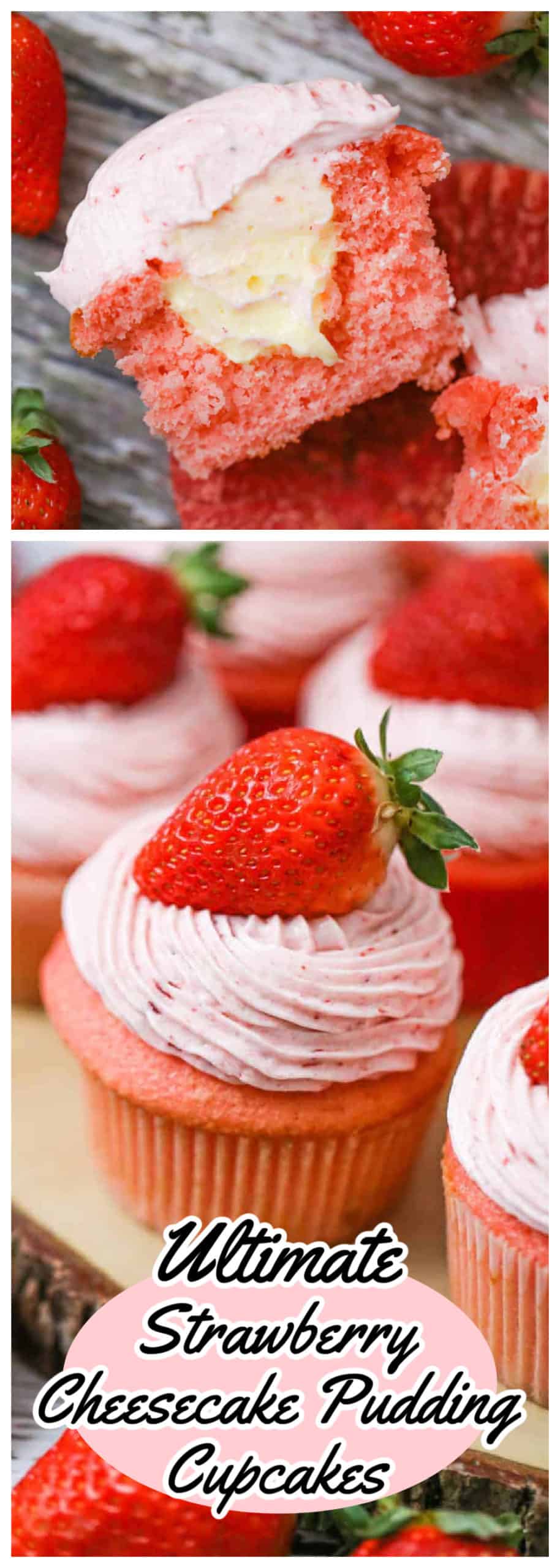 strawberry cheesecake cupcakes with cake mix