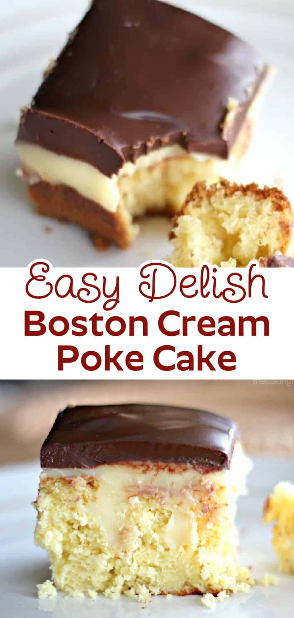 Boston Cream poke cake