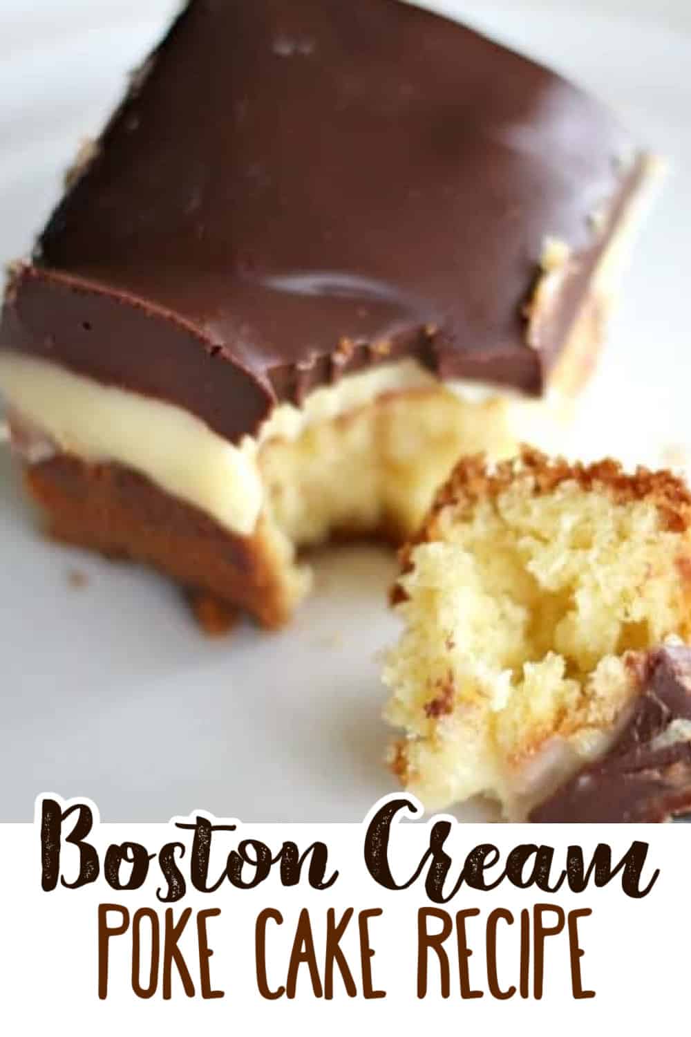 Boston Cream poke cake