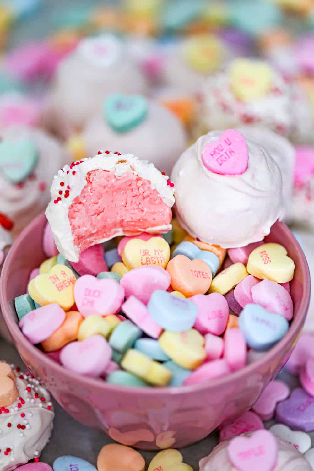 Valentine Candy Strawberry Cream Jello Truffles