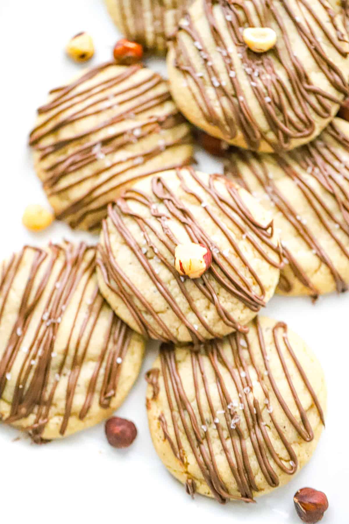Hazelnut Sea Salt Brown Butter Cookies using Nutella