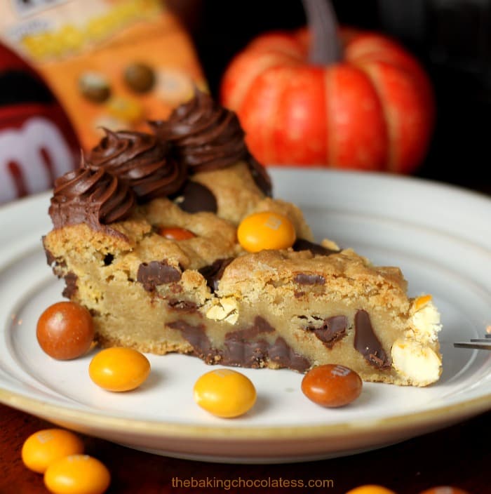 Boo-tterscotch M&M Chocolate Chip Cookie Cake