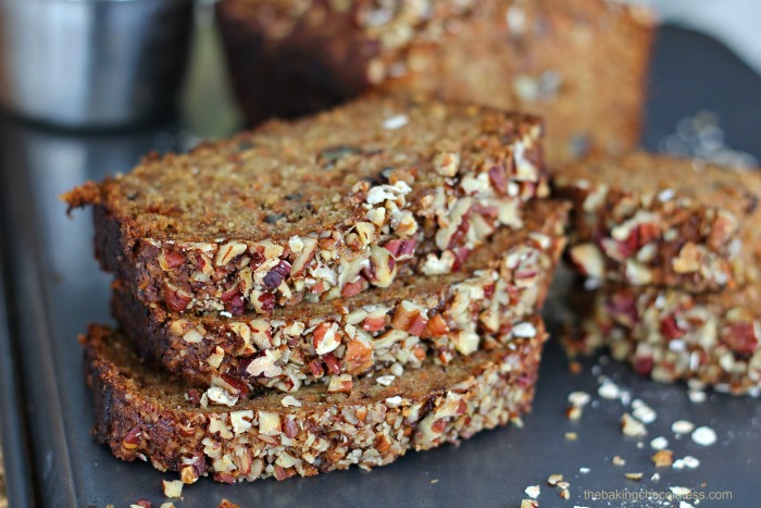 Mimi's Carrot Cake Oat Pecan Loaf - healthy carrot cake bread with oats