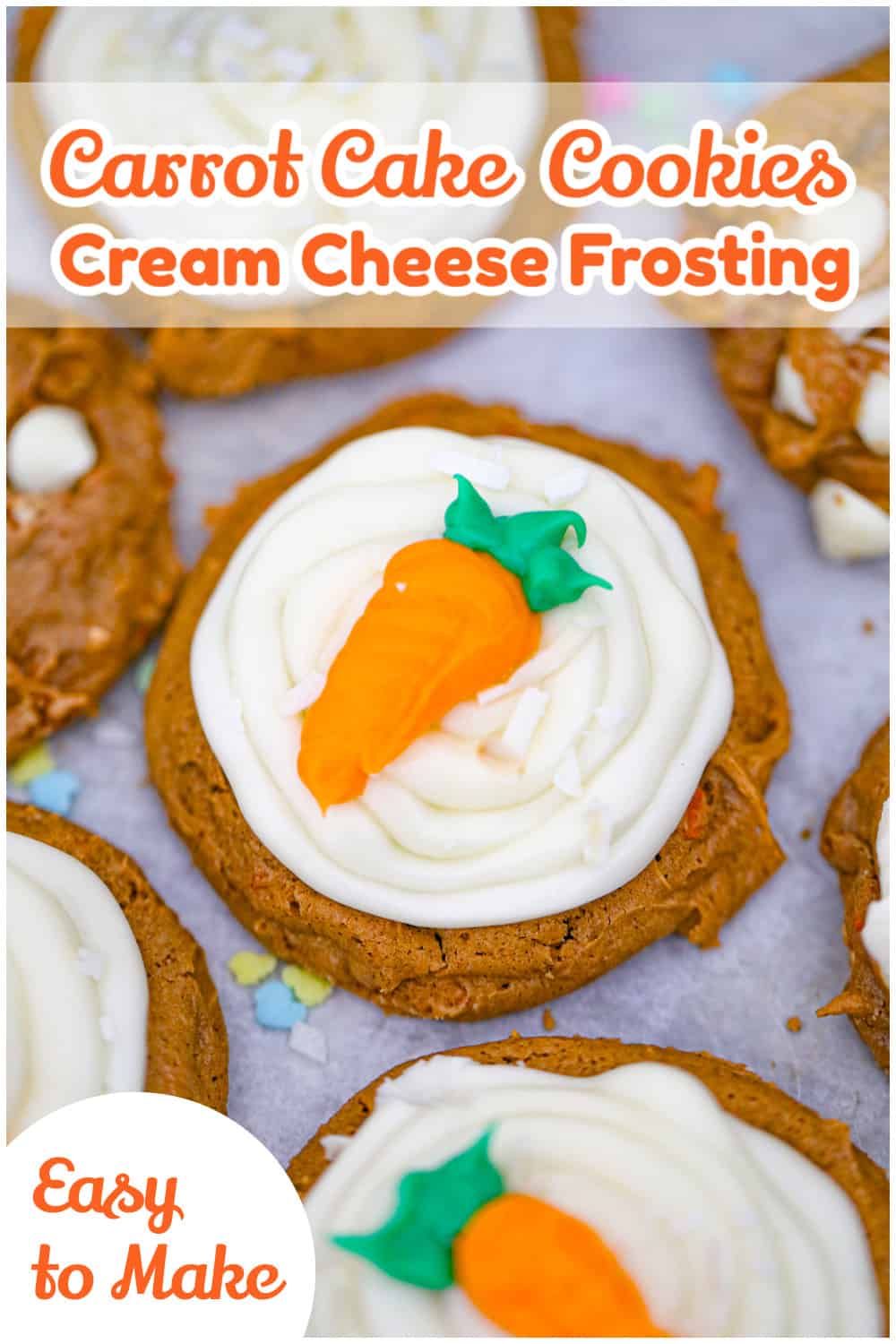Easy Carrot Cake Cookies with Cream Cheese Frosting