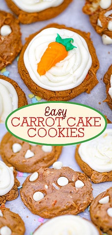 Easy Carrot Cake Cookies with Cream Cheese Frosting