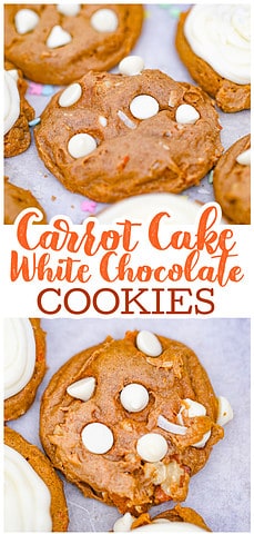Easy Carrot Cake Cookies with Cream Cheese Frosting