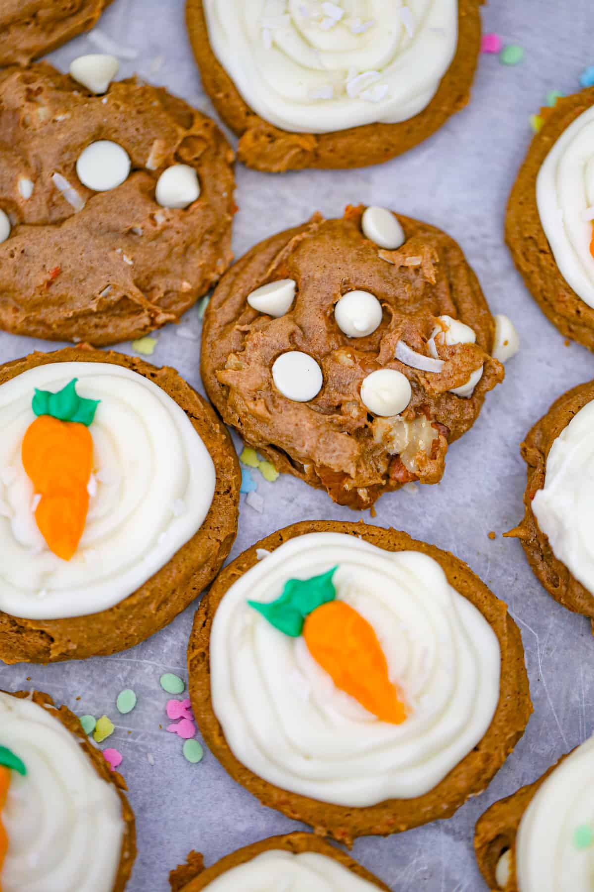 easy carrot cake cookies with cream cheese frosting