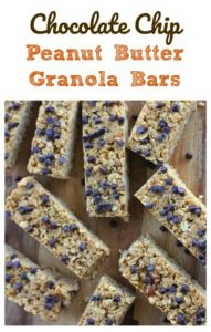 No Bake Chewy Chocolate Chip Peanut Butter Granola Bars