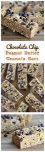 No Bake Chewy Chocolate Chip Peanut Butter Granola Bars