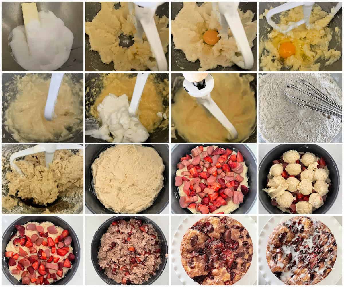 strawberry rhubarb coffee cake