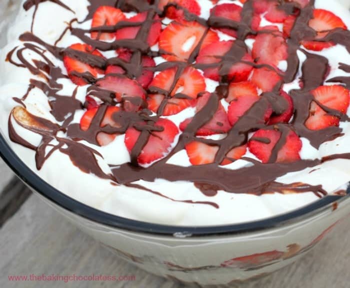 Chocolate Covered Strawberry Brownie Trifle Delight