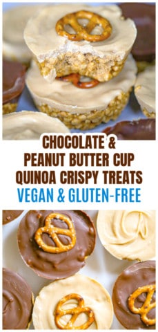 Healthy Peanut Butter Cup Quinoa Crispy Treats&nbsp;