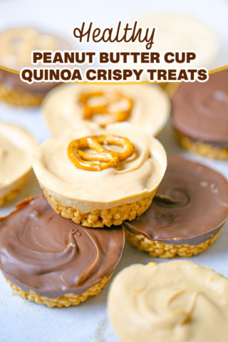 Healthy Peanut Butter Cup Quinoa Crispy Treats&nbsp;