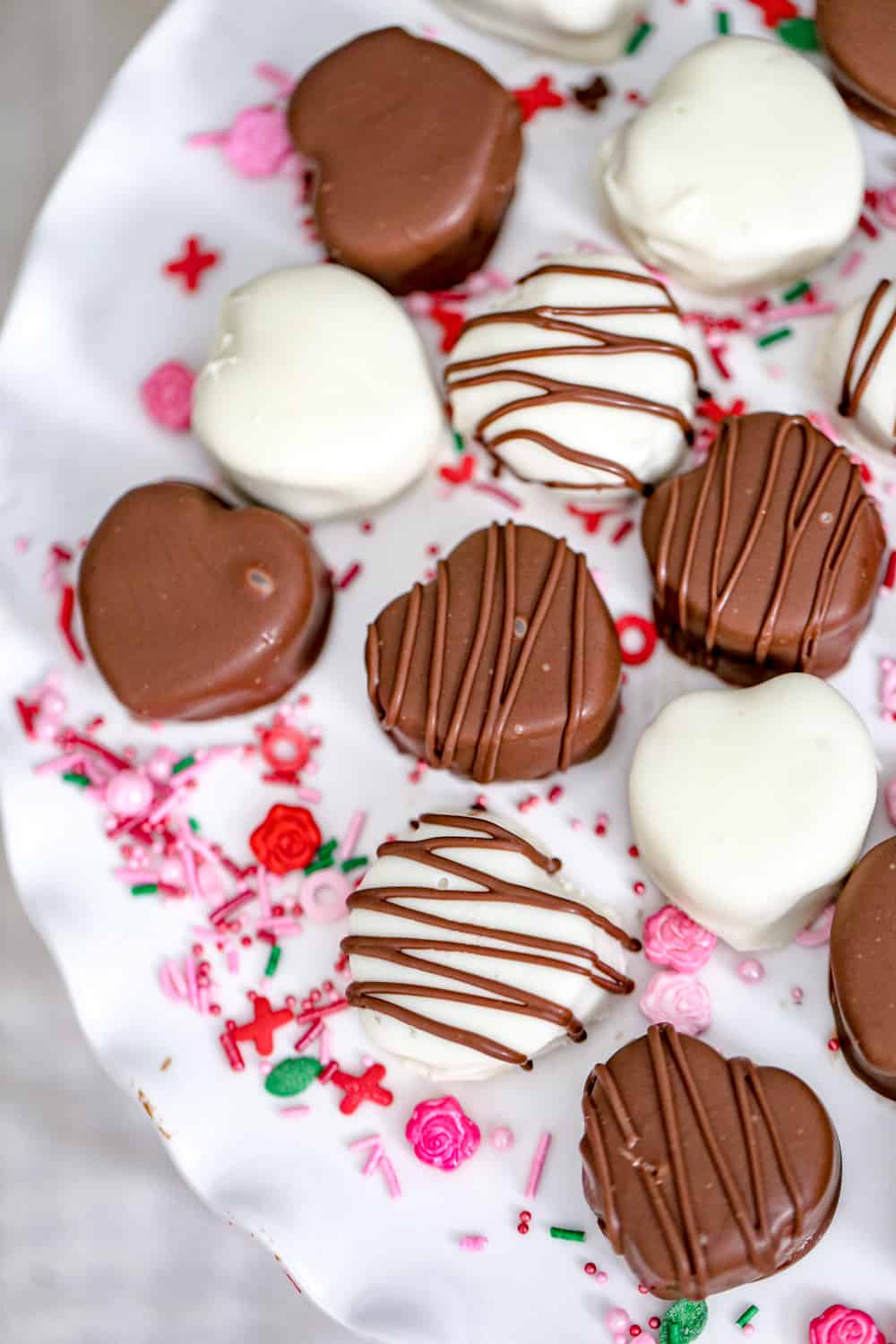valentine's day chocolate peanut butter hearts