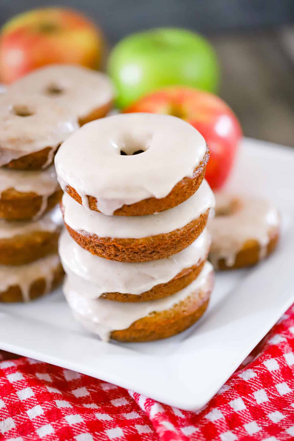 homemade Baked Apple Cider Donuts with glaze recipe