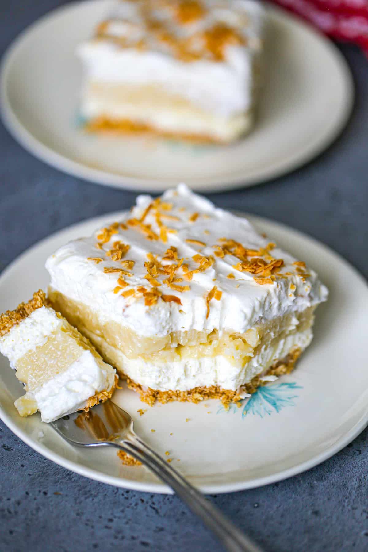 No Bake Coconut Cream Layered Dessert