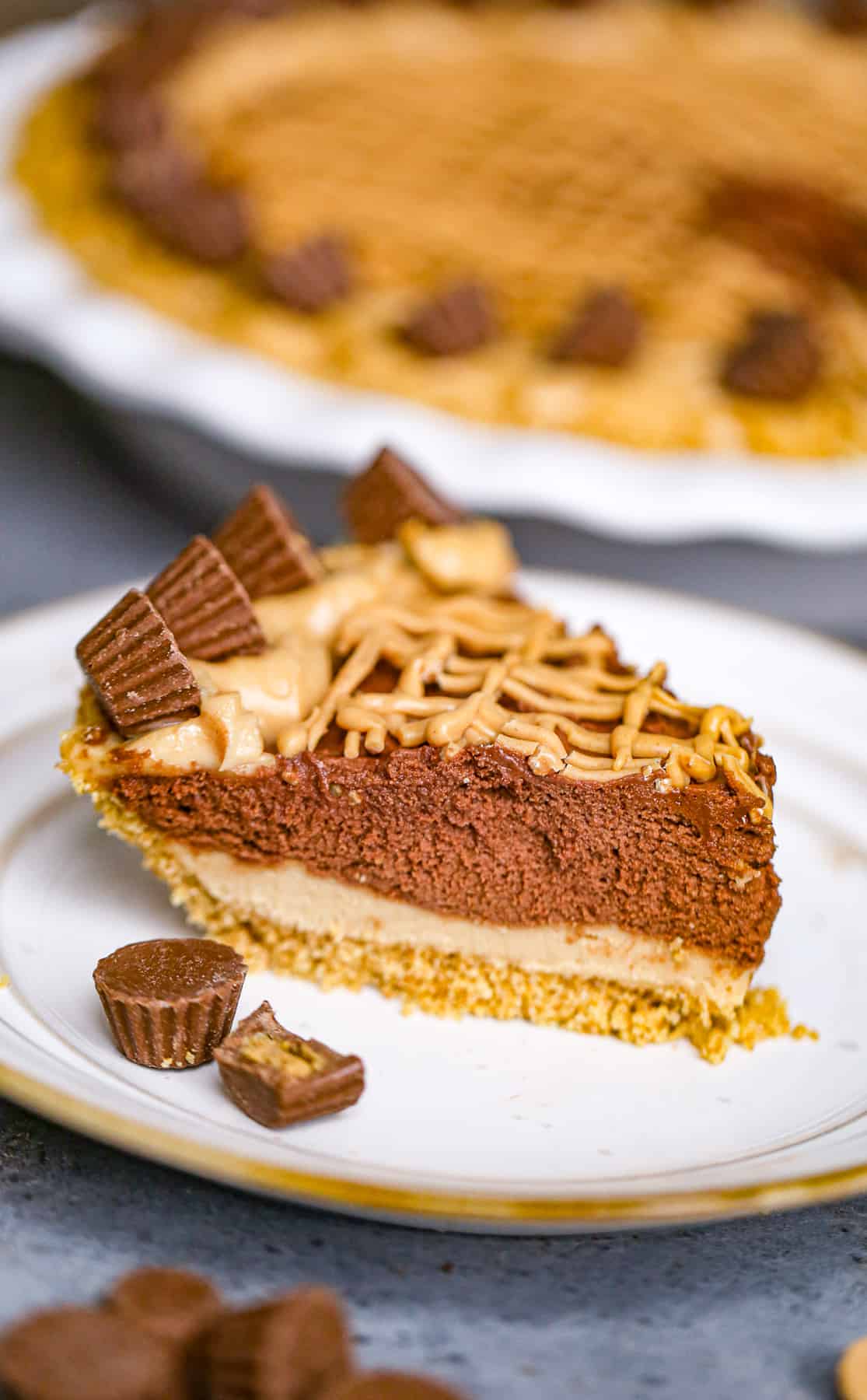 peanut butter chocolate no bake pie