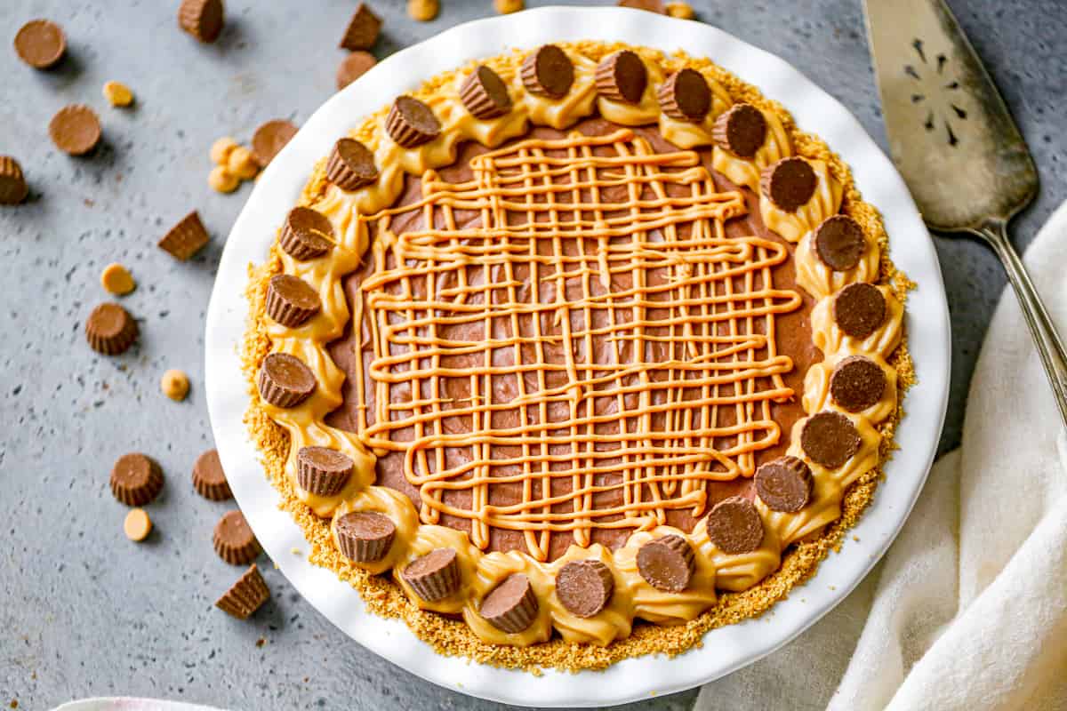 peanut butter chocolate no bake pie