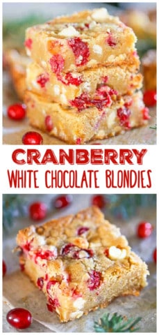 Cranberry white chocolate blondies