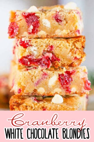 Cranberry white chocolate blondies