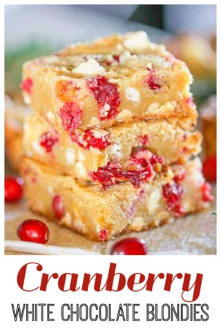 Cranberry white chocolate blondies