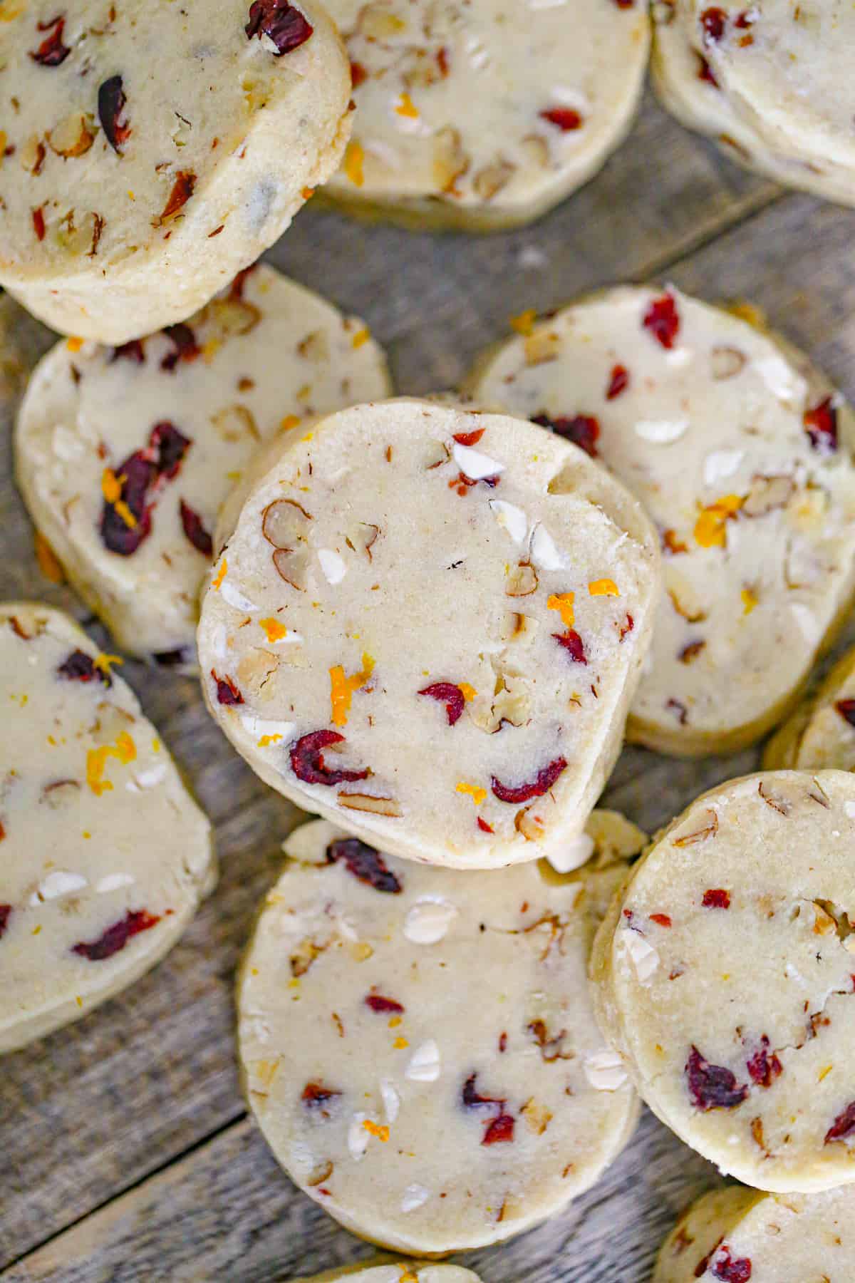 Cranberry Orange Shortbread Cookies