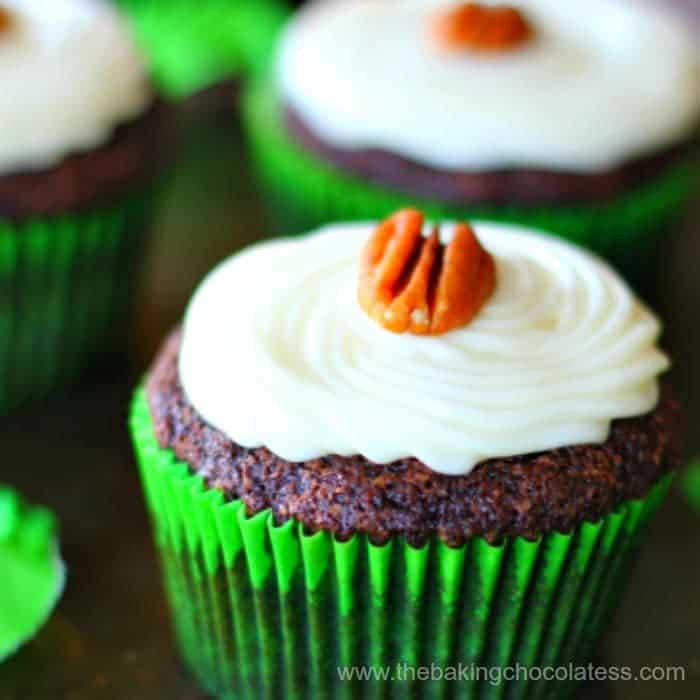 Cream Cheese Frosted Chocolate Zucchini Cupcakes