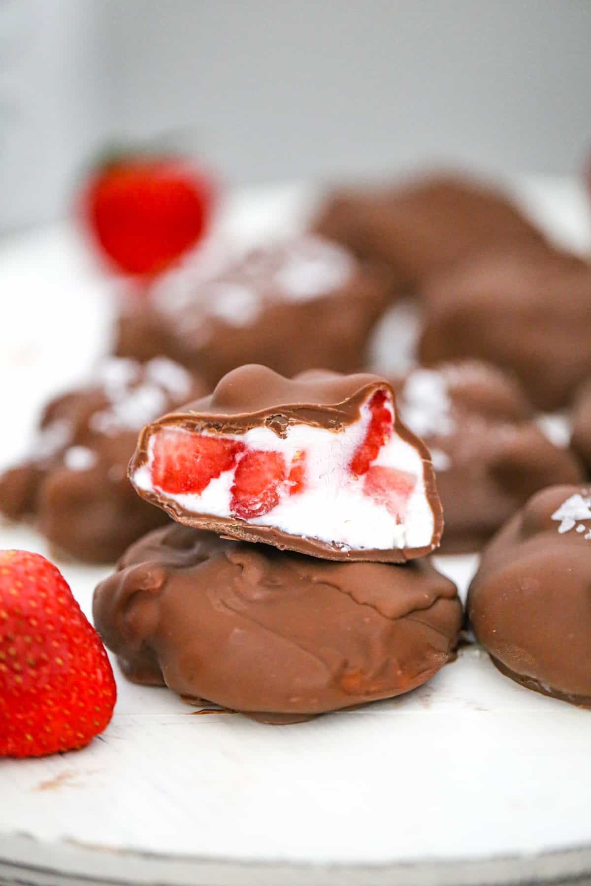 Easy Frozen Strawberry Yogurt Clusters