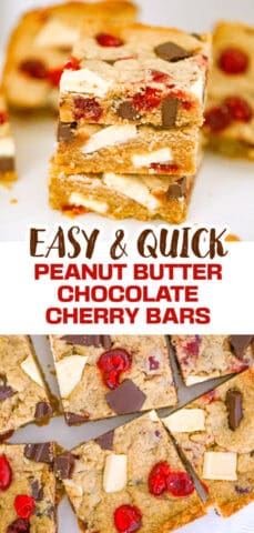 Peanut Butter Chocolate Cherry Bars