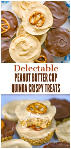 Healthy Peanut Butter Cup Quinoa Crispy Treats&nbsp;