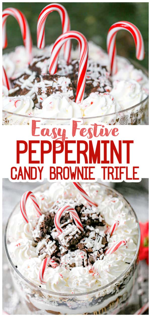 Peppermint Candy Brownie Trifle