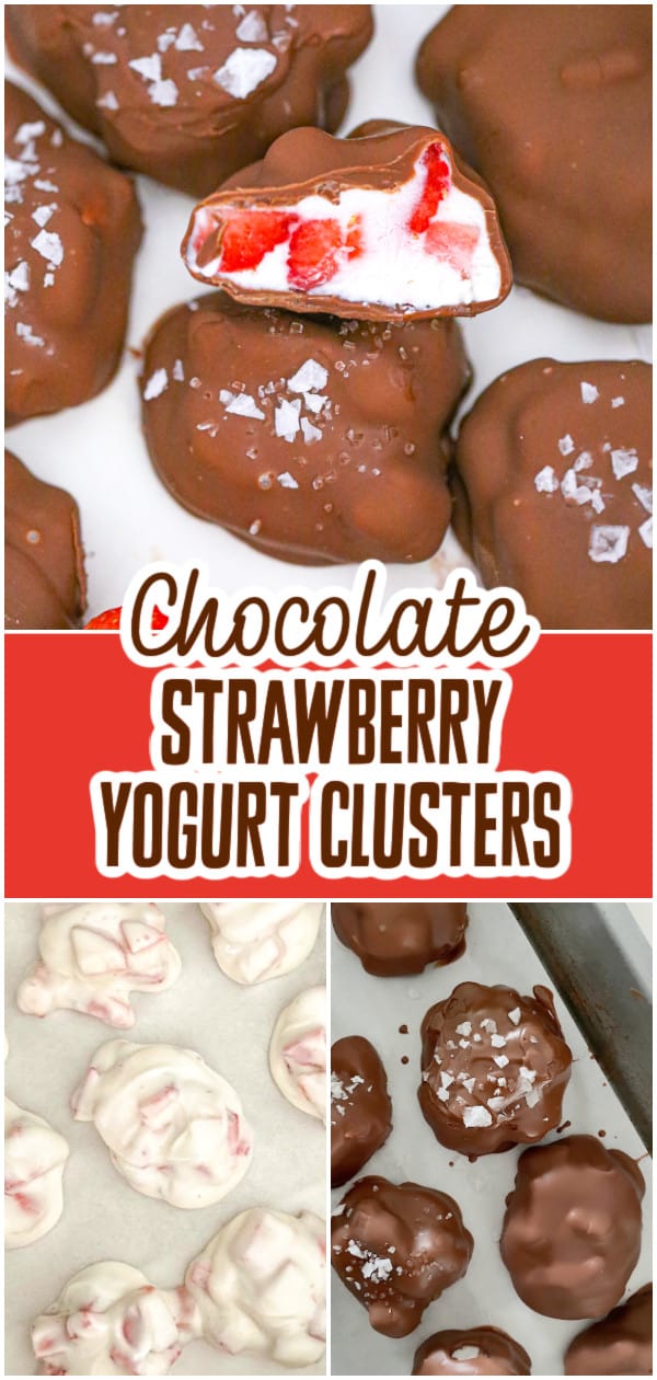 Easy Frozen Strawberry Yogurt Clusters