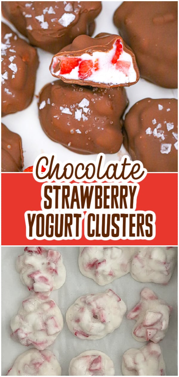 Easy Frozen Strawberry Yogurt Clusters